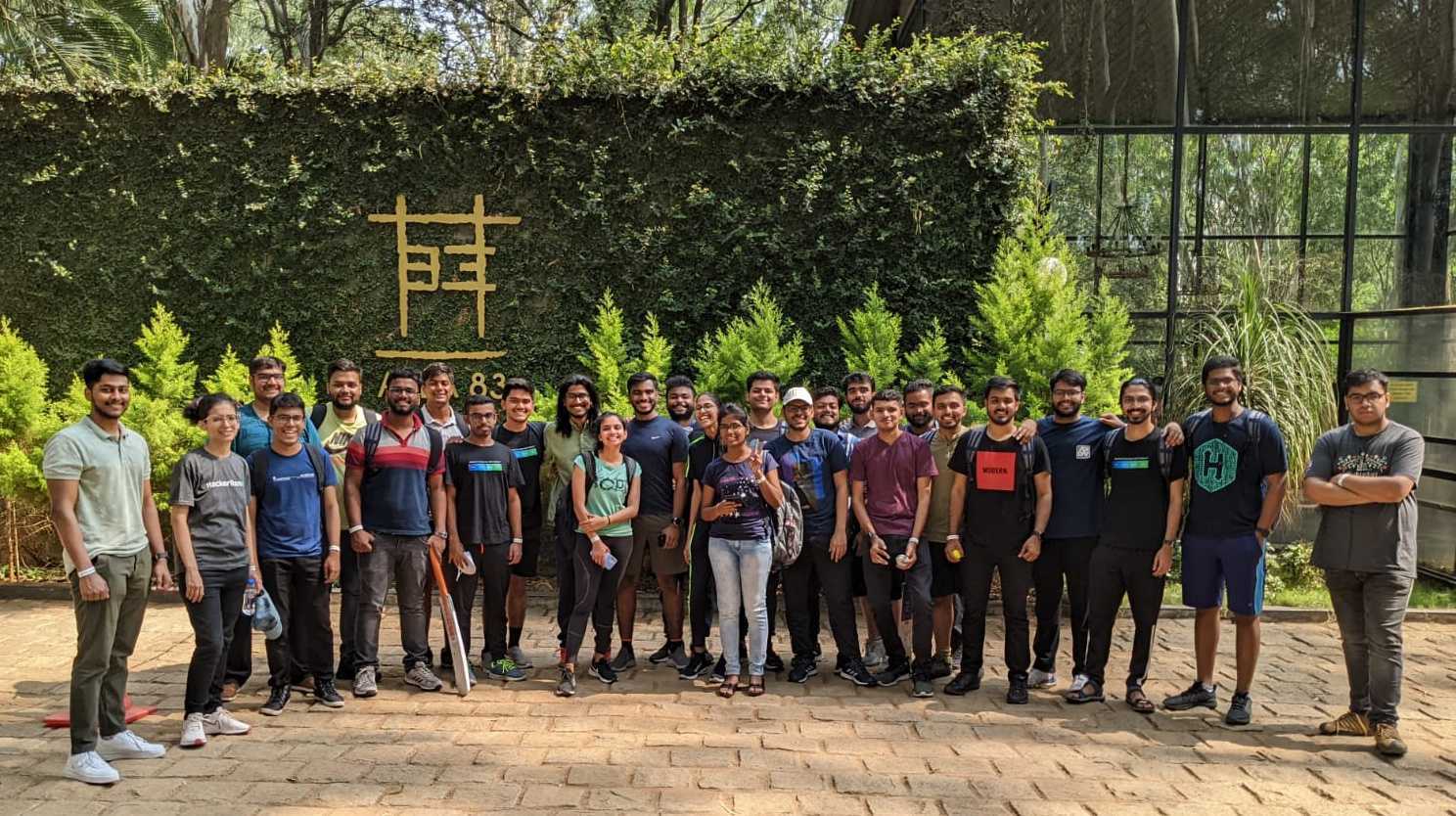 Group photo of HackerRank engineers and interns at Area 83